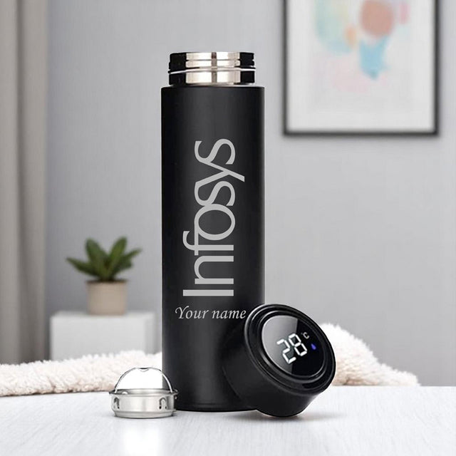 Temperature Bottle – Custom Employee name and Company logo Engraved.