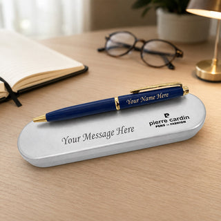 Customized Pen with Name Engraved & Message Engraved on Box | Personalized Blue Ball Pen Gift for Men & Women