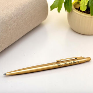 Customized Parker Classic Gold Trim Ball Pen | Name Engraved Premium Pen
