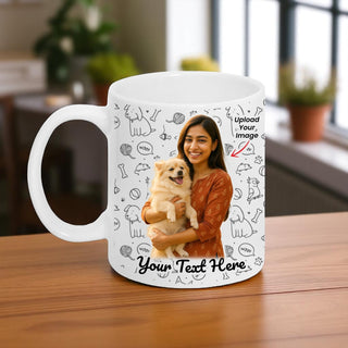 Custom Dog Name & Photo Printed Ceramic Mug.
