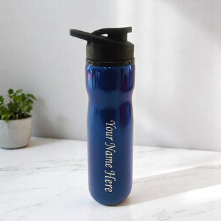 Personalized Glossy Sipper Water Bottle with Name Engraved.