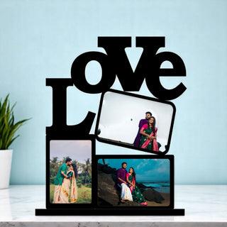 Love Photo Frame with your 3 favorite pictures.