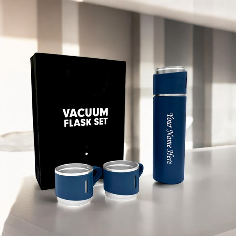 Personalized Stainless Steel Vacuum Flask with 3 Cups