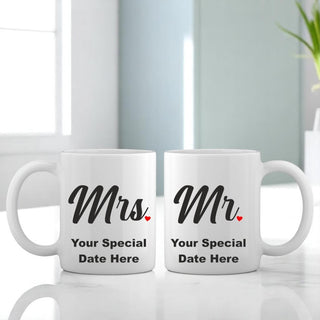 Customized Mr. & Mrs. Ceramic Mug Set