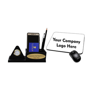 Customized Desk Organizer & Mouse Pad Set with Name & Logo