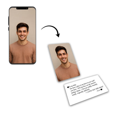 Personalized Wallet Insert Card with Photo & Custom Text