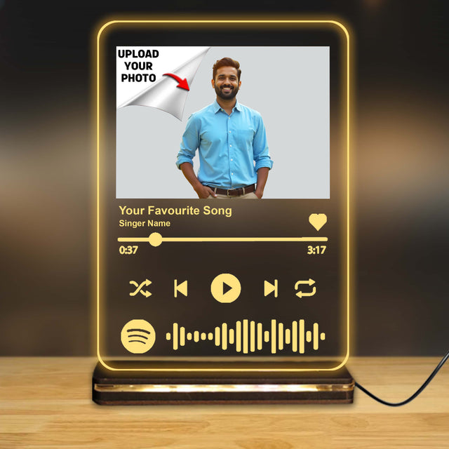 Acrylic LED Spotify Photo Frame – Customizable with Your Photo & Wishes.