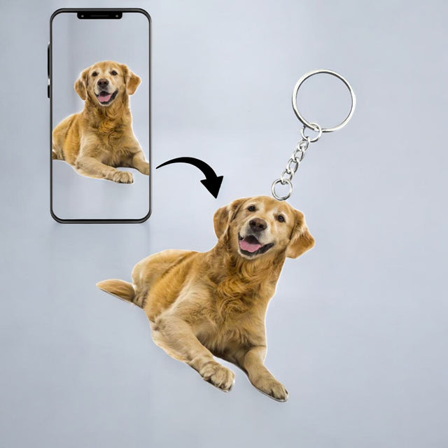 Acrylic Pet Keychain with Pet Image.