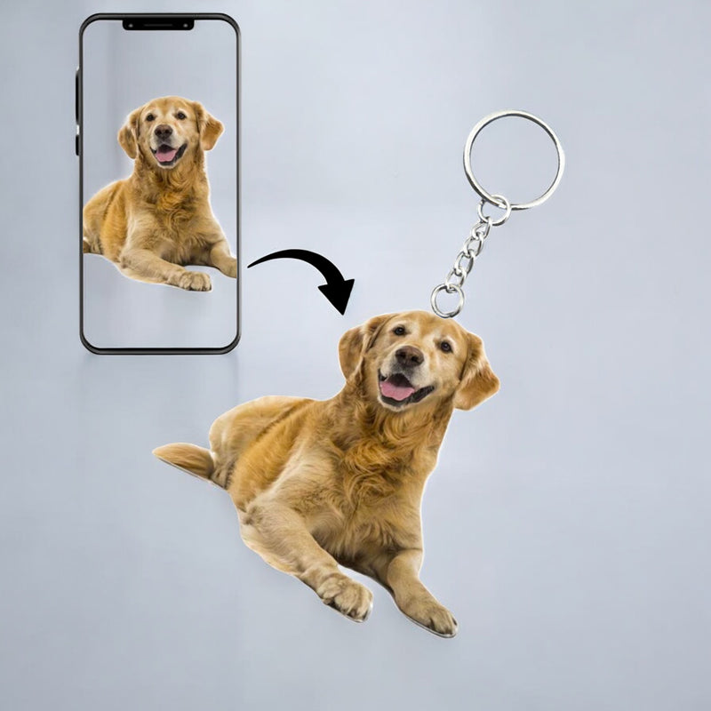 Acrylic Pet Keychain with Pet Image.