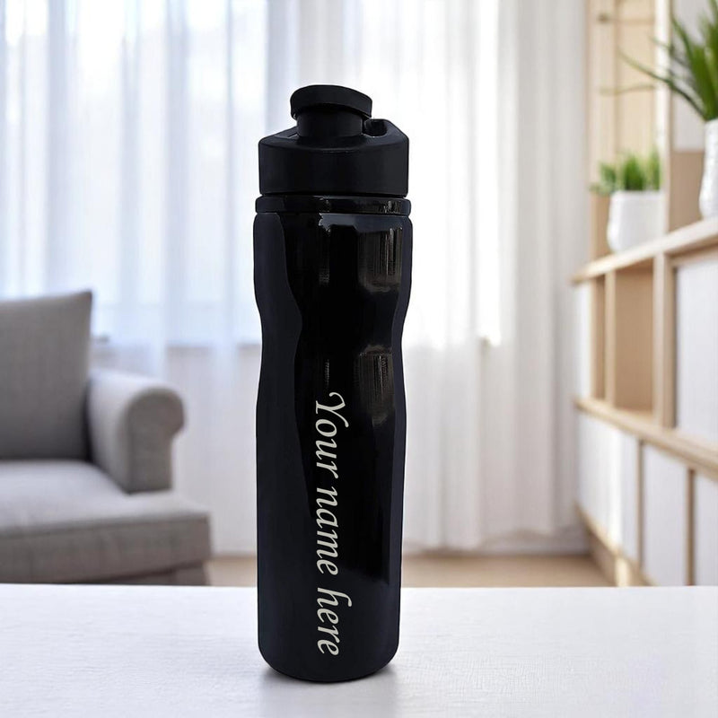 Personalized Glossy Sipper Water Bottle with Name Engraved.