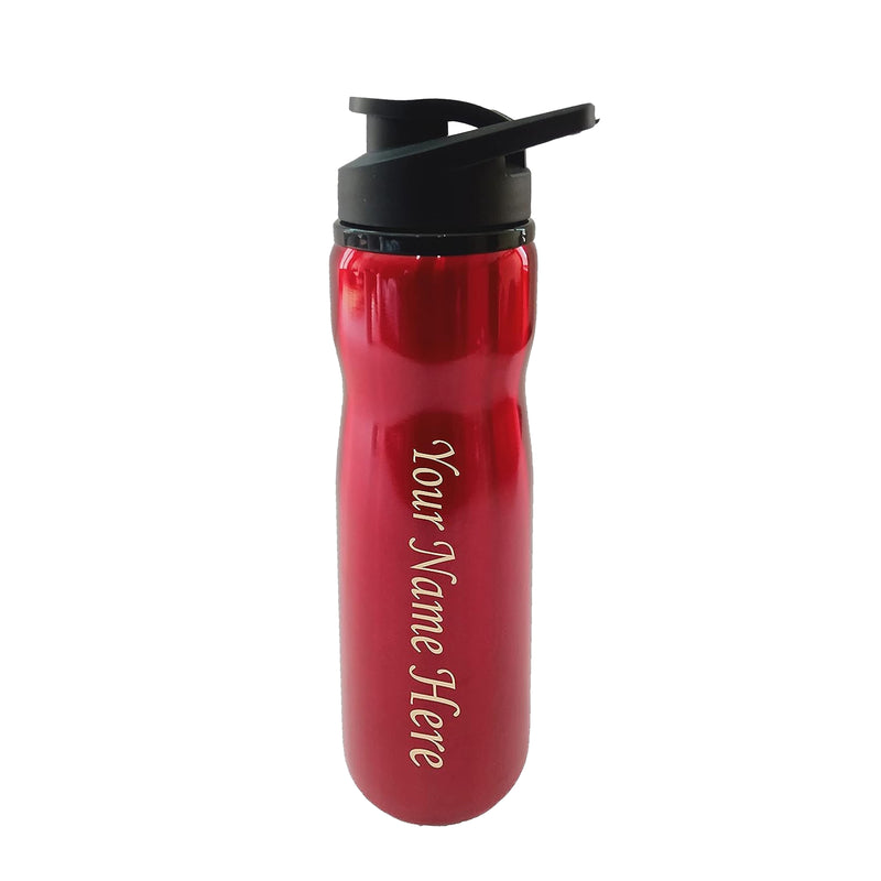 Personalized Glossy Sipper Water Bottle with Name Engraved.