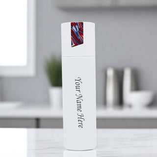 Personalized Stainless Steel Vacuum Flask with Name Engraved.