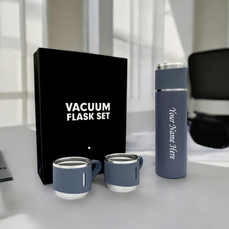 Personalized Stainless Steel Vacuum Flask with 3 Cups