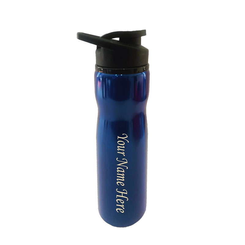 Personalized Glossy Sipper Water Bottle with Name Engraved.