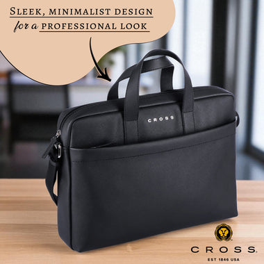 Premium Cross Laptop Sleeve With Luggage Strap & Handle.