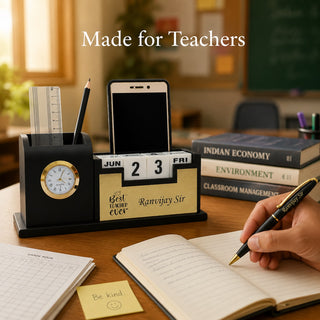 Teacher's Custom Gift Set with Customized Pen with Pen Stand with Name Engraved. Teacher Gift Set for Teachers Day