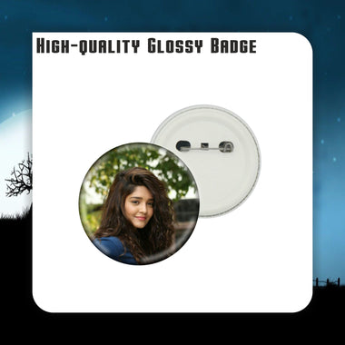 Round Shape Badge With Design Printed.