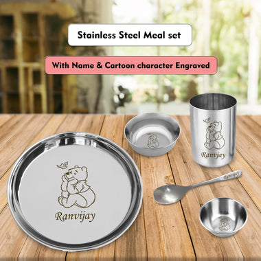 Personalized Kids Meal Set – Name & Favorite Character Engraved