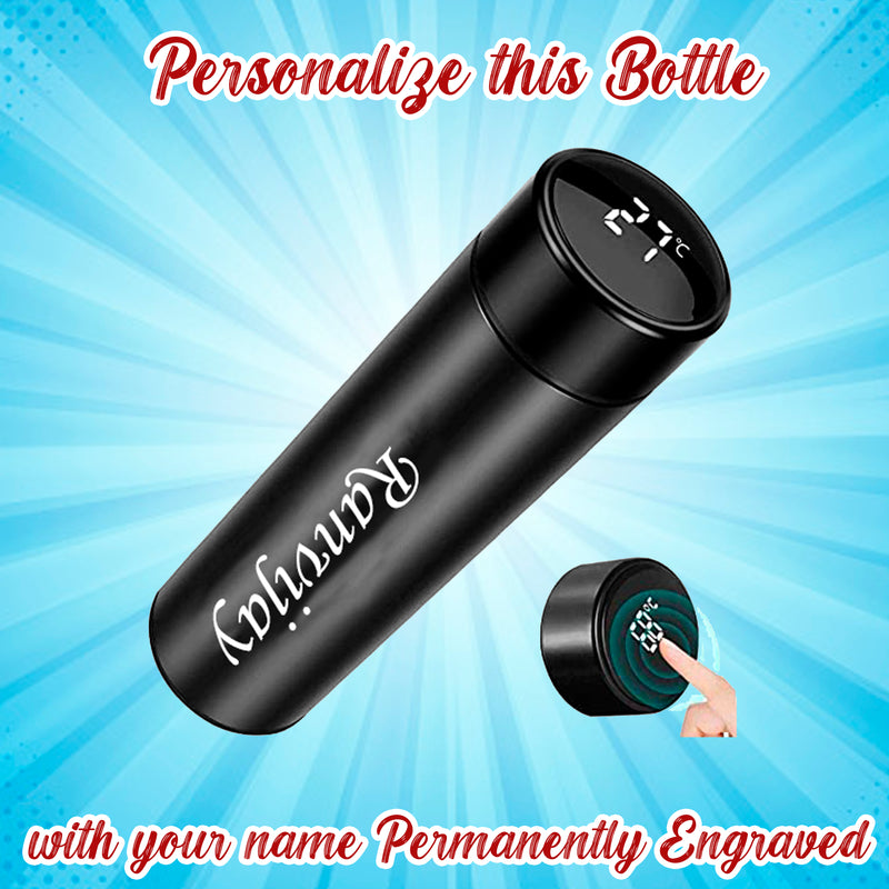 Personalized Temperature Bottle Black