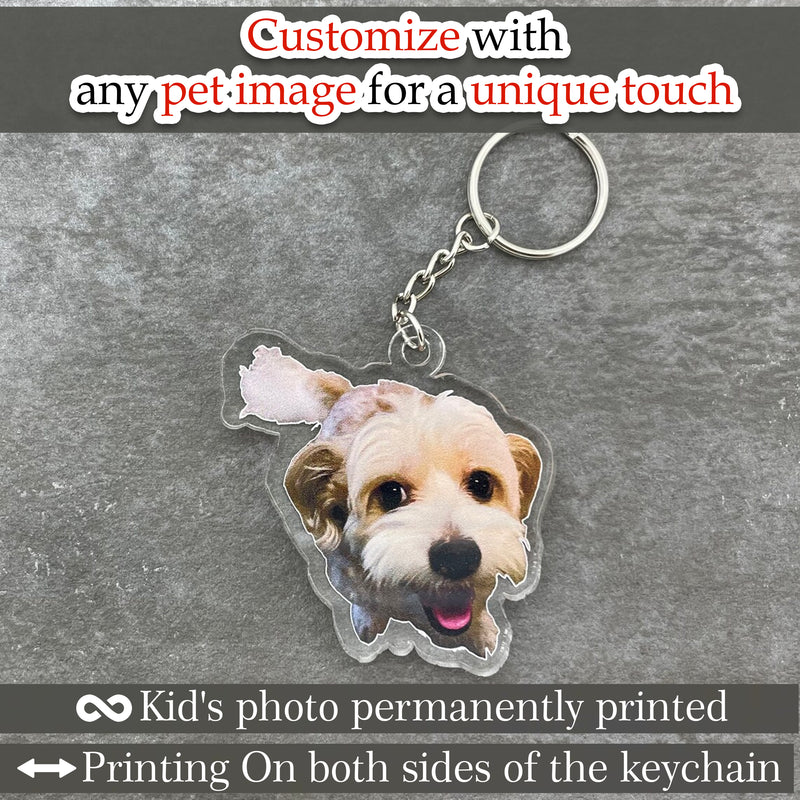 Acrylic Pet Keychain with Pet Image.