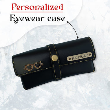 Personalized Leather Eyewear Case For Men/Women with Name & Charm.