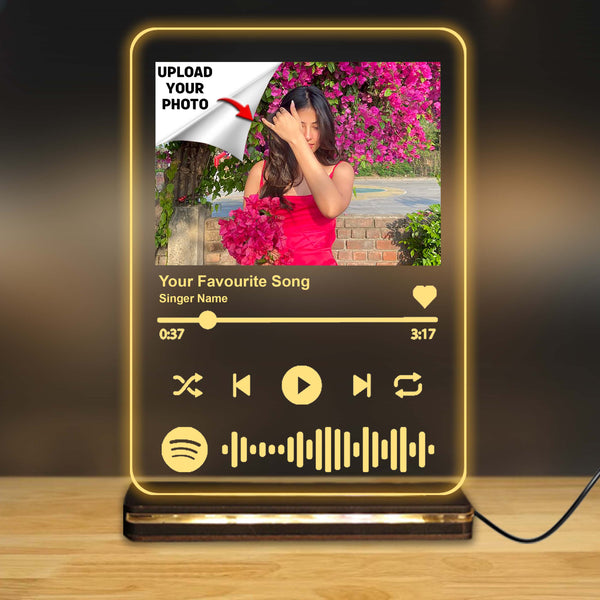 Acrylic LED Spotify Photo Frame – Customizable with Your Photo & Wishes.