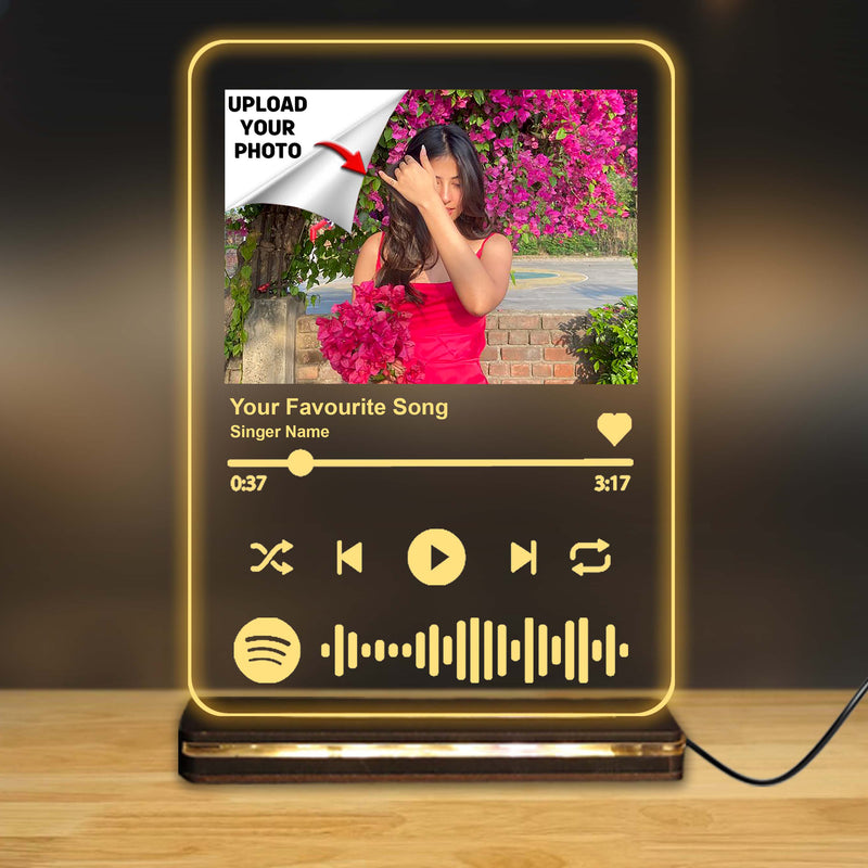 Acrylic LED Spotify Photo Frame – Customizable with Your Photo & Wishes.