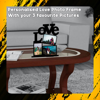 Love Photo Frame with your 3 favorite pictures.