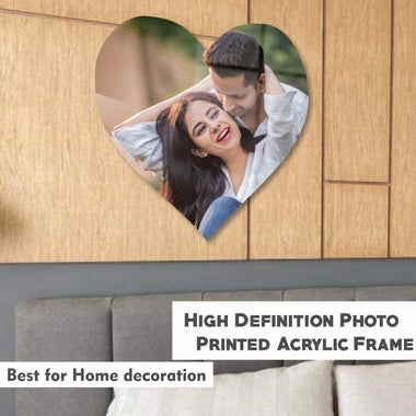 Personalized Acrylic Photo Printed Heart Shape Frame-3MM