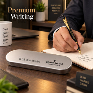 Customized Black Roller Pen with Name Engraved & Message on Box