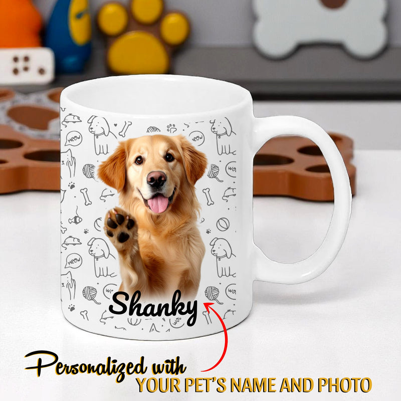 Custom Dog Name & Photo Printed Ceramic Mug.