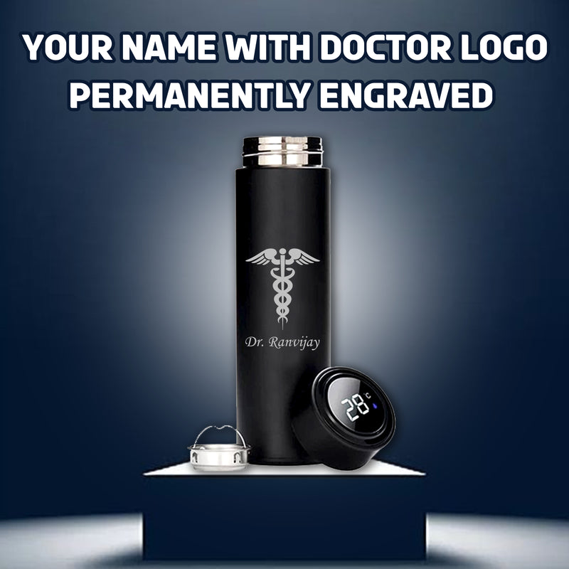 Personalized Custom Doctor's logo & Name Engraved Water Bottle