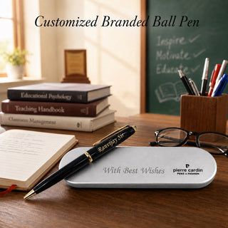 Customized Pen with Name Engraved & Message on Box | Personalized Black Ball Pen Gift for Men & Women