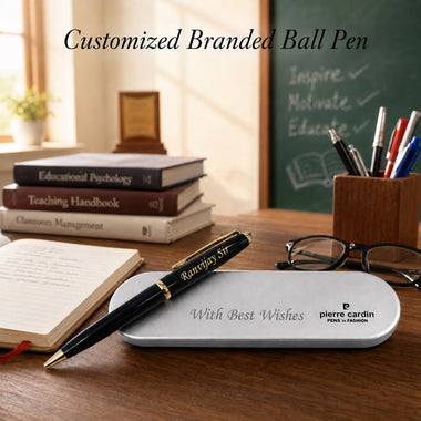 Customized Pen with Name Engraved & Message on Box | Personalized Black Ball Pen Gift for Men & Women