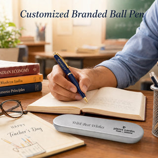 Customized Pen with Name Engraved & Message Engraved on Box | Personalized Blue Ball Pen Gift for Men & Women