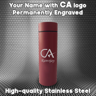Temperature Water Bottle with CA symbol & Name Engraved.