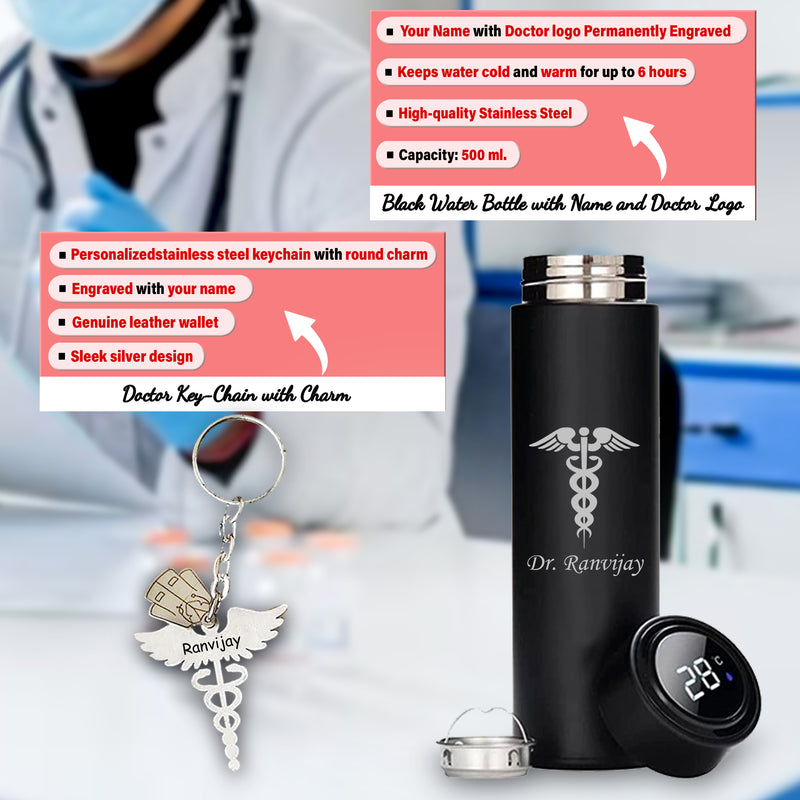 Doctor's Gift Set: Custom Keychain, Bottle, Pen, Wallet & Diary