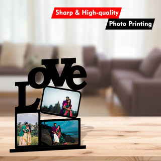 Love Photo Frame with your 3 favorite pictures.