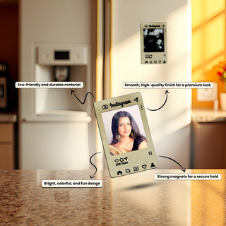 Custom Instagram-Style Fridge Magnets – Personalized Photo Insert.
