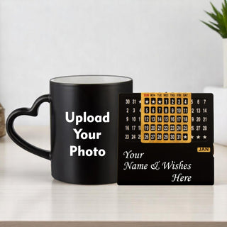 Custom Heart Handle Magic Mug & Engraved Infinity Calendar Gift Set