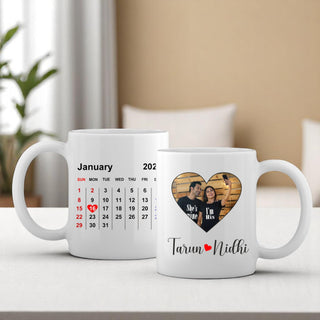 Customized Memorable Date Calendar Mug
