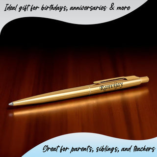Customized Parker Classic Gold Trim Ball Pen | Name Engraved Premium Pen