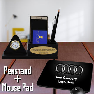 Customized Desk Organizer & Mouse Pad Set with Name & Logo