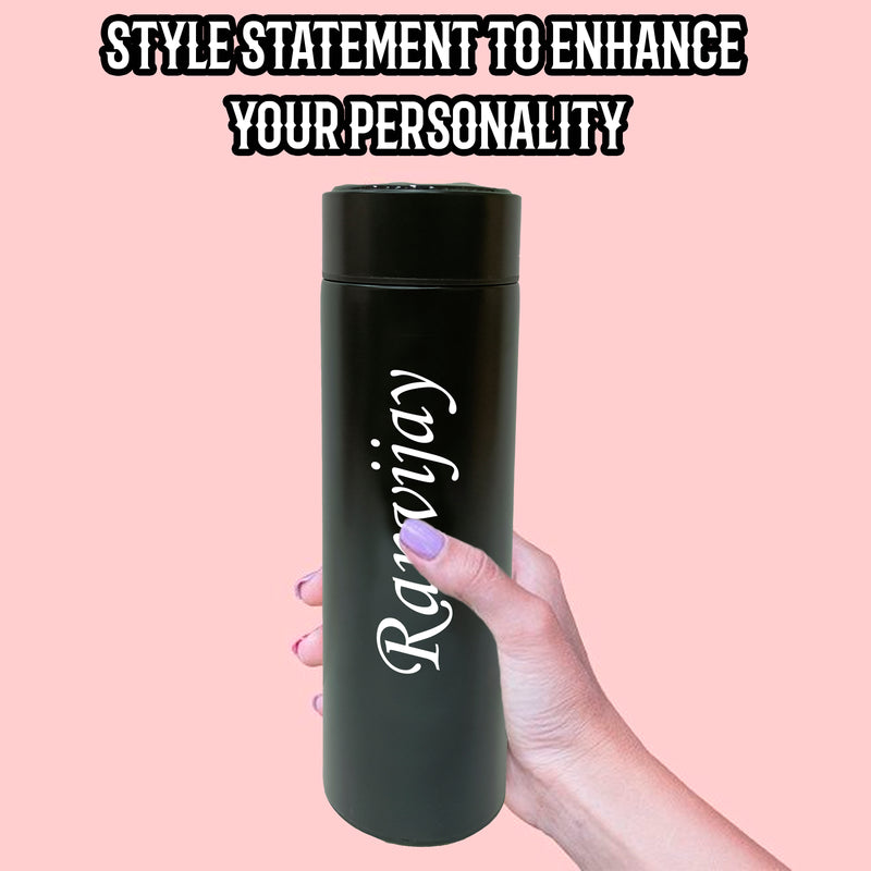 Personalized Temperature Bottle Black