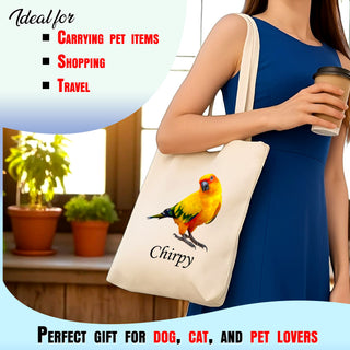 Custom Pet Tote Bag with Name & Photo. Ideal Bag for Pet Lovers.
