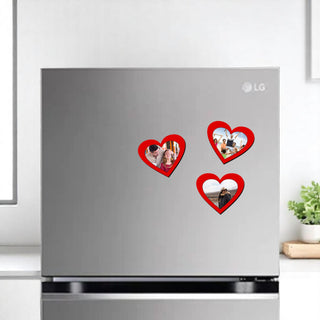 Customized Heart Shape Photo Fridge Magnet With Your Photos Printed