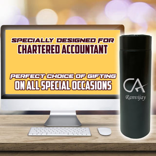 Temperature Water Bottle with CA symbol & Name Engraved.