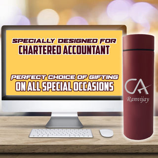 Temperature Water Bottle with CA symbol & Name Engraved.