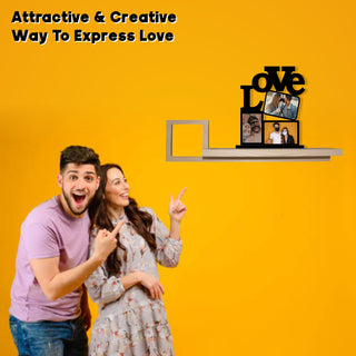 Love Photo Frame with your 3 favorite pictures.