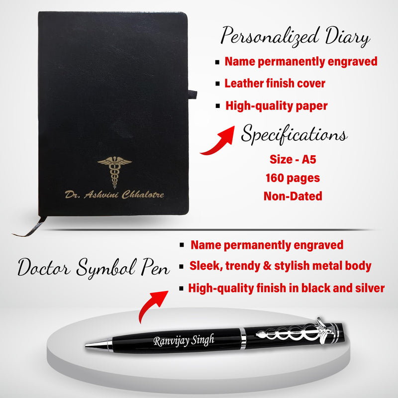 Doctor's Gift Set: Custom Keychain, Bottle, Pen, Wallet & Diary